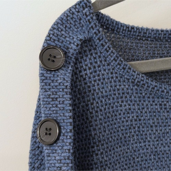 French Connection Plus 1X Blue Waffle Knit Tunic Top Shirt Long Comfy Warm - Picture 3 of 5